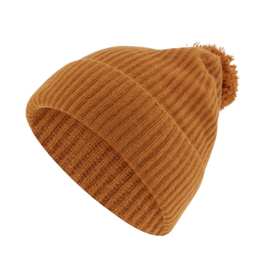 Falke Czapka dzianinowa (Pompon) Unisex - Kaszmir, Pompon - kolor musztardowy - 1 sztuka